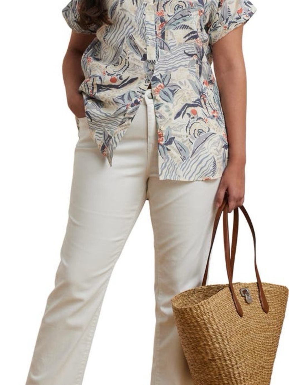 Ralph Lauren Beach Print Relaxed Fit Short Sleeve Linen Button-Up Shirt - Picture 9 of 10